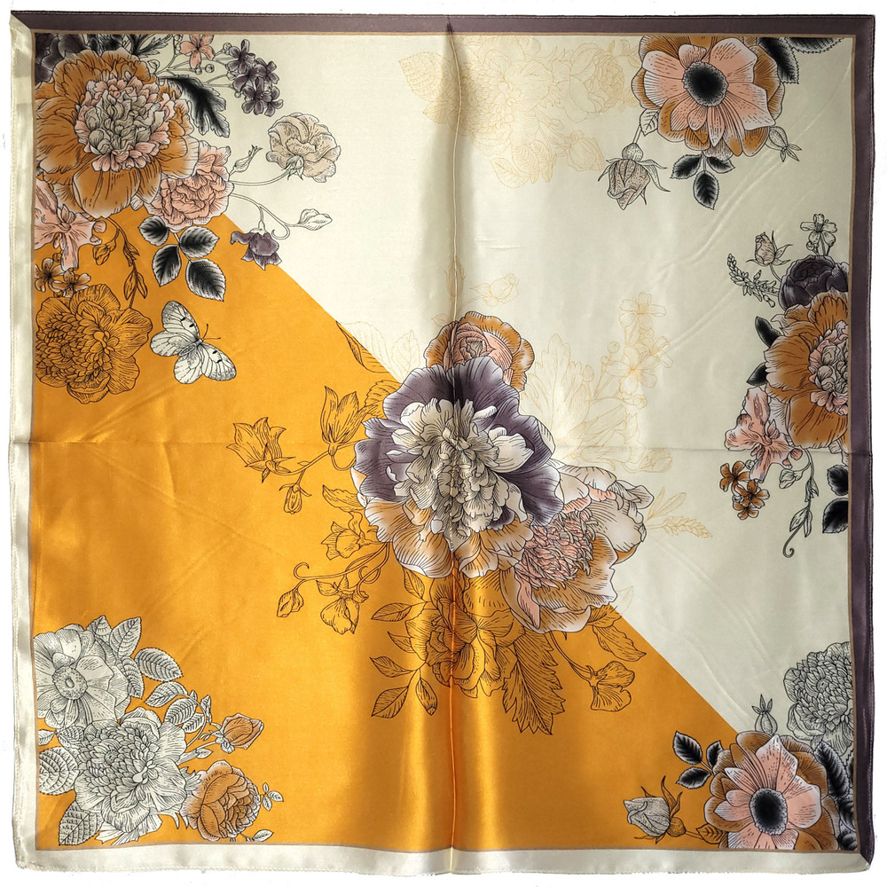 NWT Genuine 100% Mulberry Silk Satin Scarf 25"x25" Medium Square Shawl Wrap 5768
